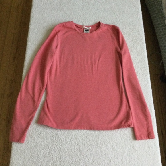 Vintage Old Navy Stretch Long Sleeve Crewneck Orange Top Tee - Sz Medium - Picture 2 of 10